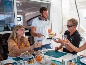 Yacht charter St Martin lunch