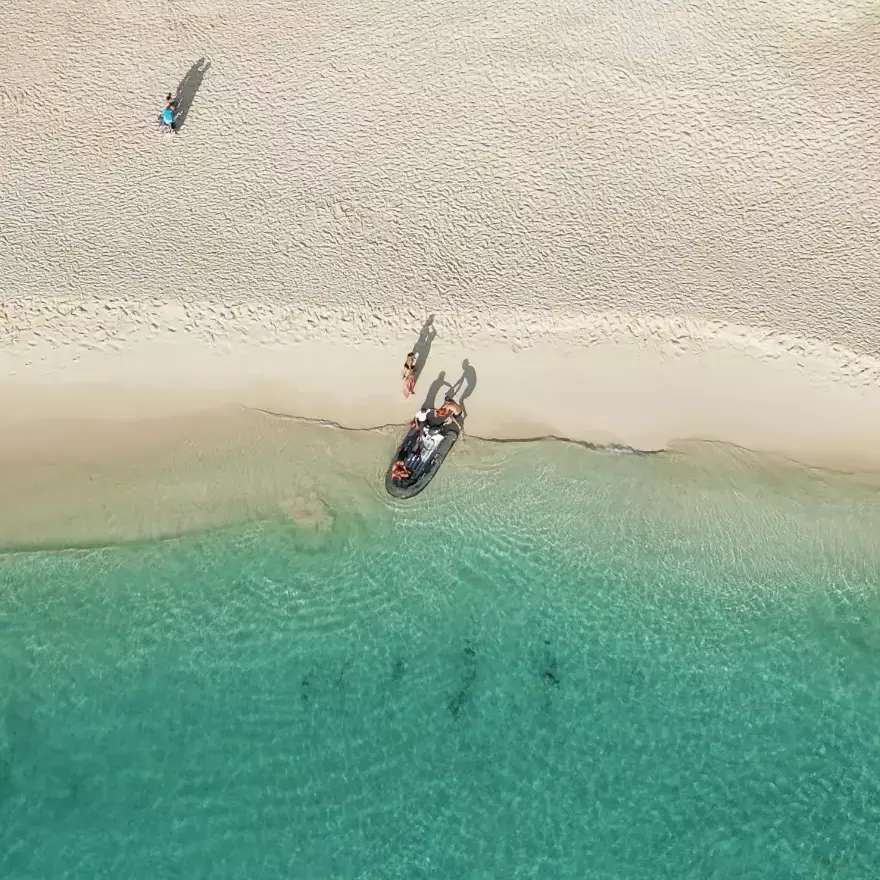 Catamaran charter dinghy drop