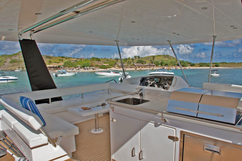 Vogue flybridge power catamaran